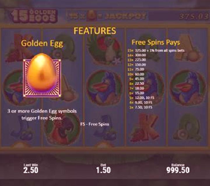15 Golden Eggs slot game