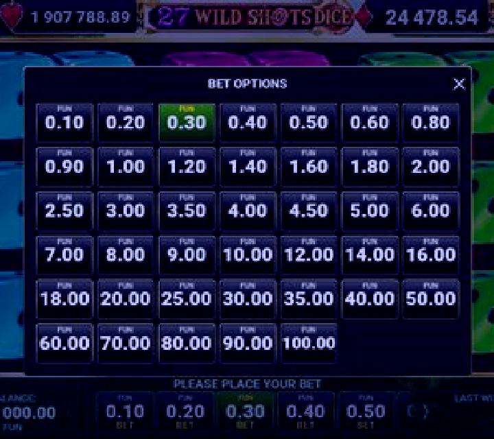 27 Wild Shots Dice slot