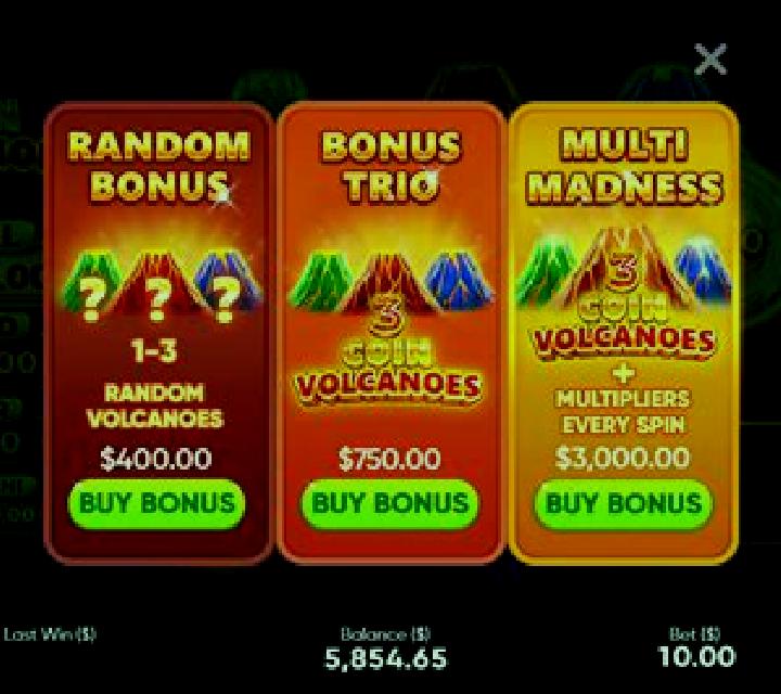 3 Super Coin Volcanoes slot game