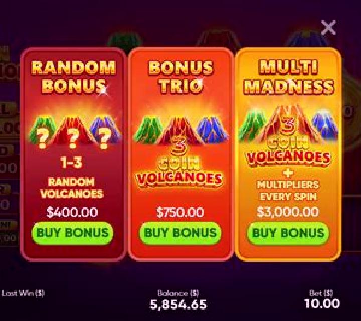 3 Super Coin Volcanoes slot machine