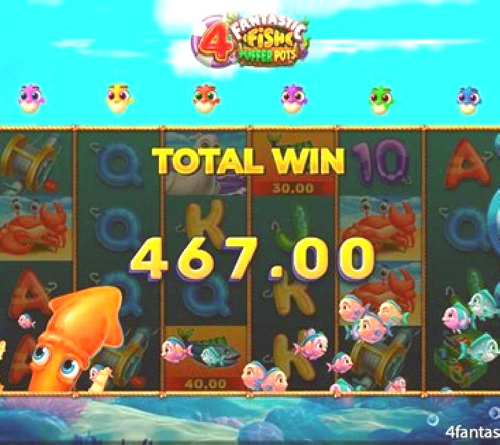 4 Fantastic Fish Puffer Pots slot game