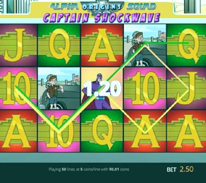 Alpha Squad Origins Captain Shockwave slot machine