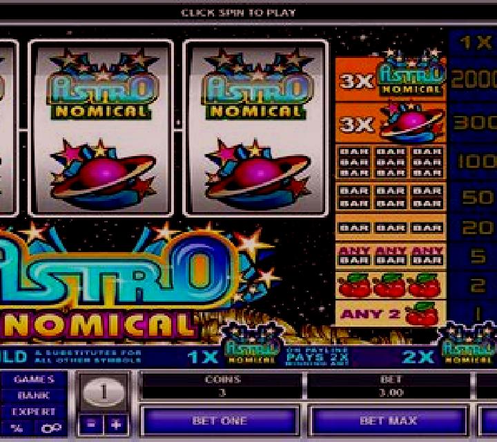 Astronomical slot machine
