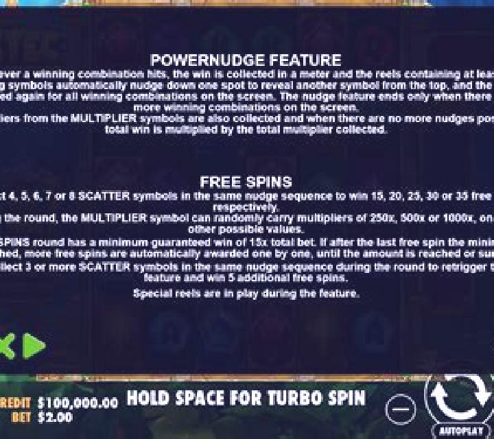 Aztec Powernudge slot game