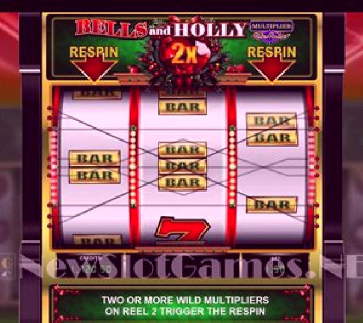 Bells and Holly Multiplier Retro Roller slot machine