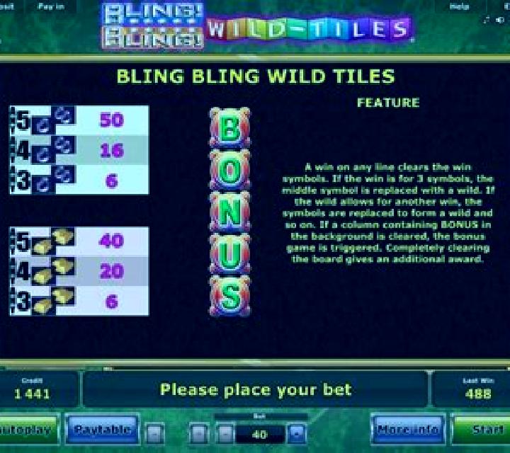 Bling Bling Wild Tiles slot game