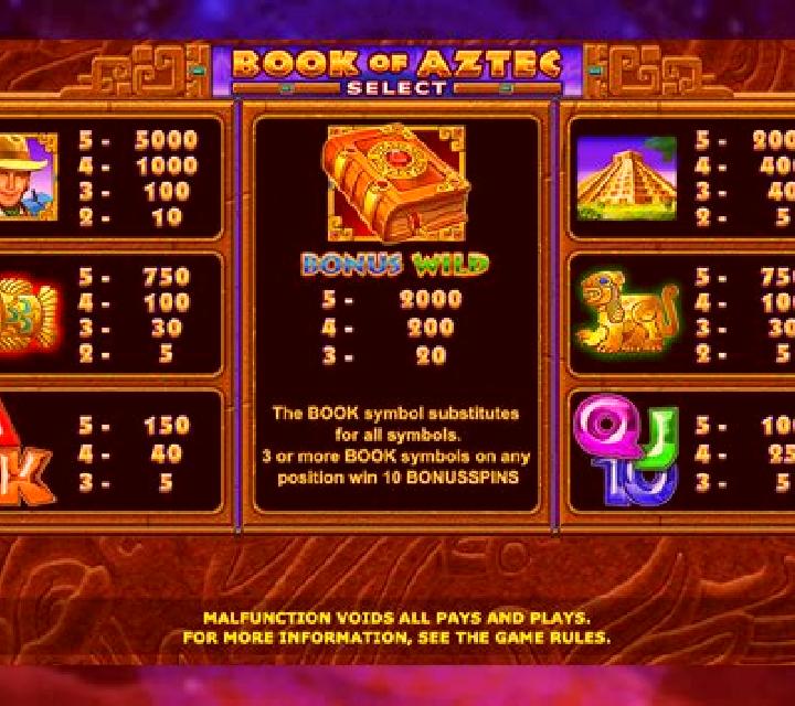Book of Aztec Select slot machine
