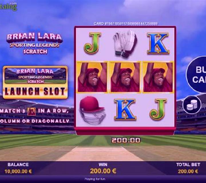 Brian Lara Sporting Legends Scratch slot game
