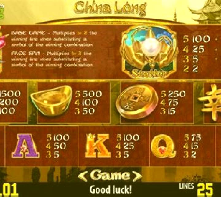 China Long HD slot