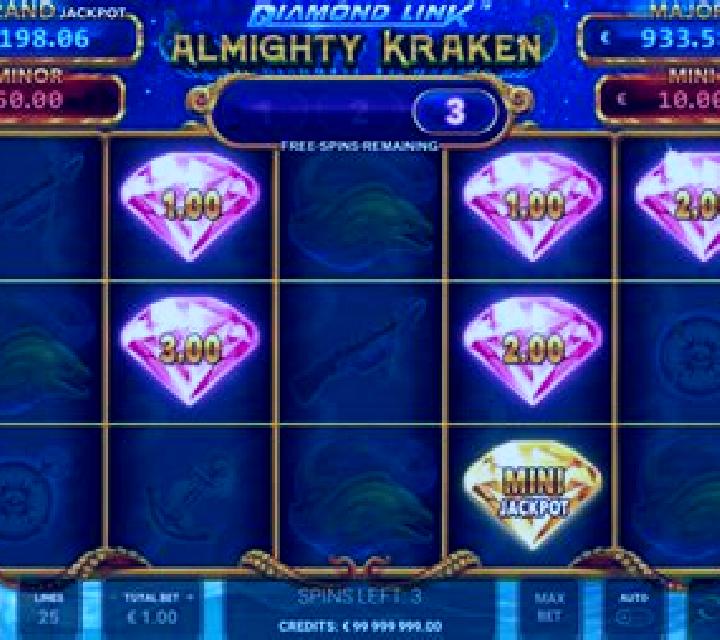 Diamond Link Almighty Kraken slot game