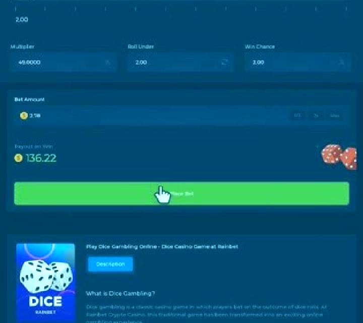 Dice (Rainbet Originals) slot game