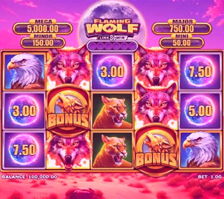 Flaming Wolf Link&Win slot game