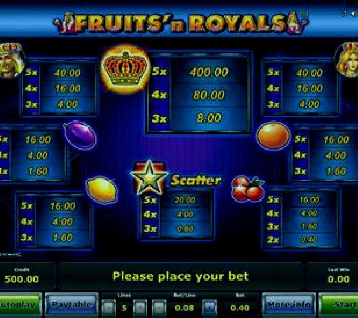 Fruits´n Royals slot game