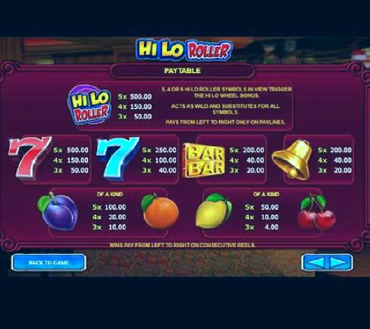 Hi Lo Roller slot