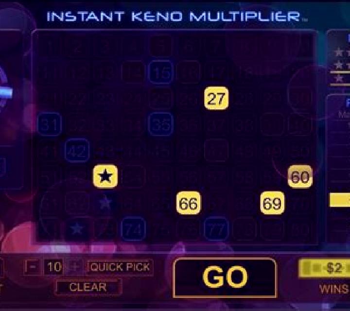 Instant Keno Multiplier slot game