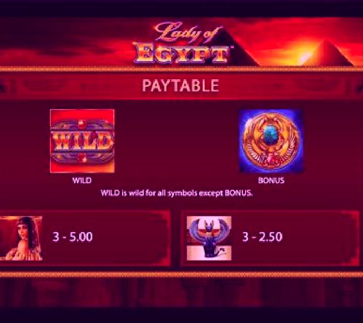 Lady of Egypt slot game