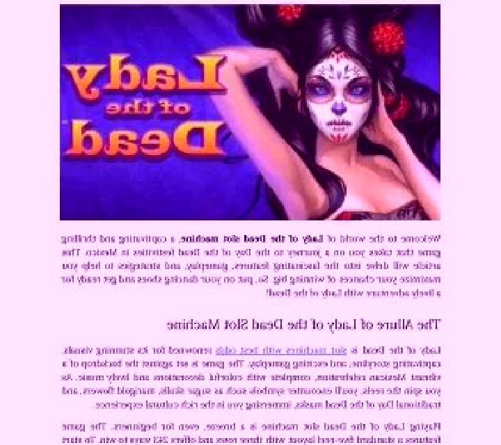 Lady of the Dead slot machine