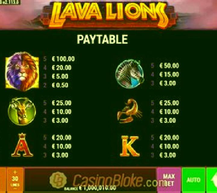 Lava Lions slot game