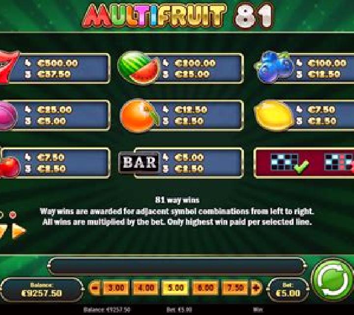 MultiFruit 81 slot