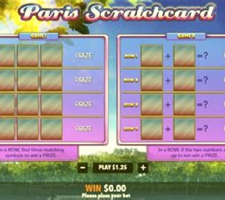 Paris Scratchcard slot game
