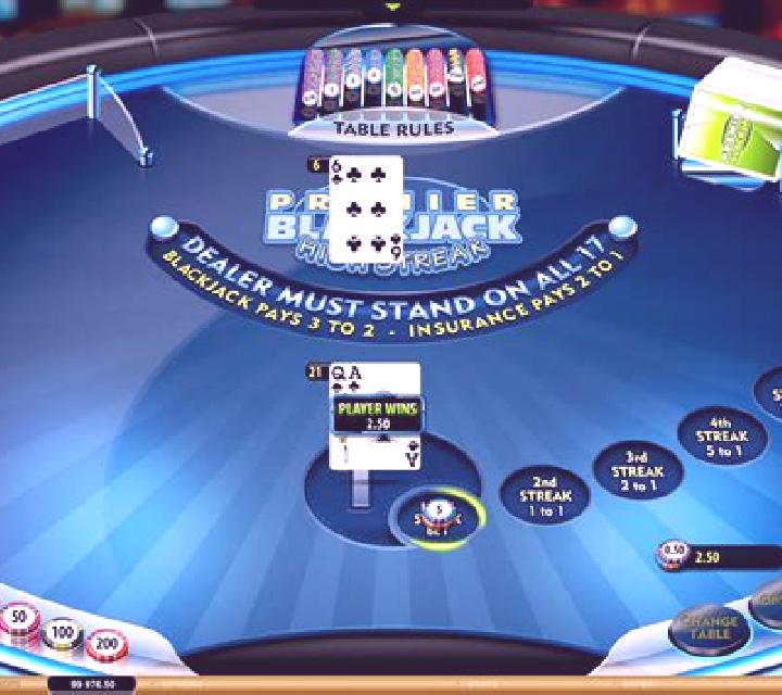 Premier High Streak Blackjack slot game