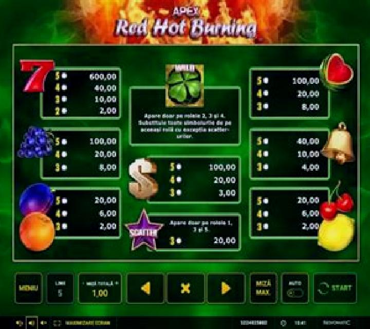 Red Hot Burning slot game