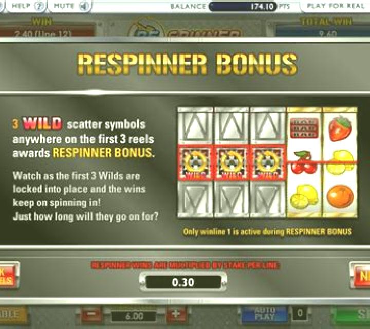 Respinner slot machine