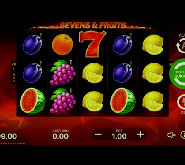 Sevens Fruits: 20 lines slot machine