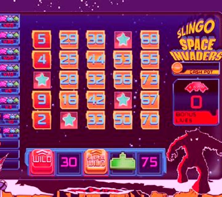 Slingo Space Invaders slot game