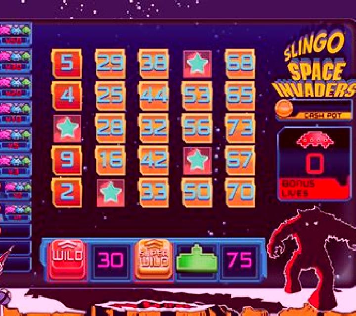 Slingo Space Invaders slot machine