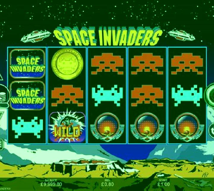 Space Invaders Win and Spin slot game