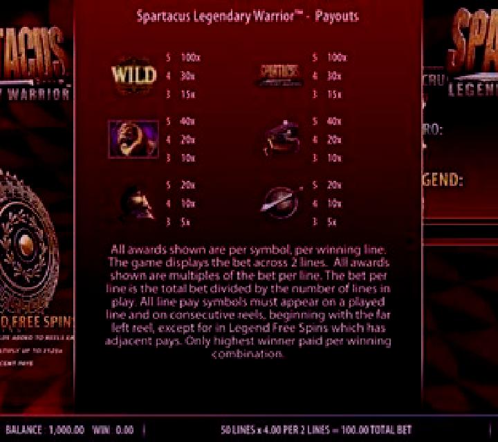 Spartacus Legendary Warrior slot