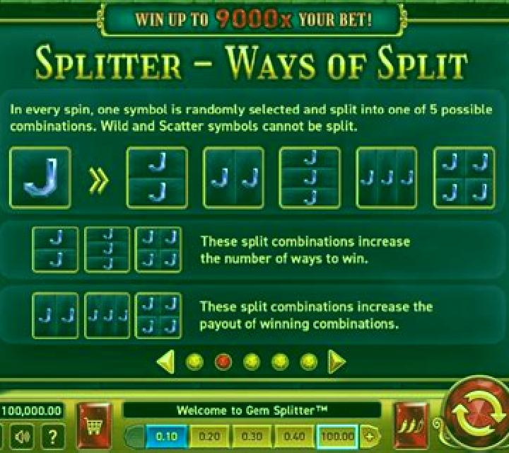Splitter slot game