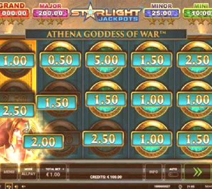 Starlight Jackpots Athena Goddess of War slot machine