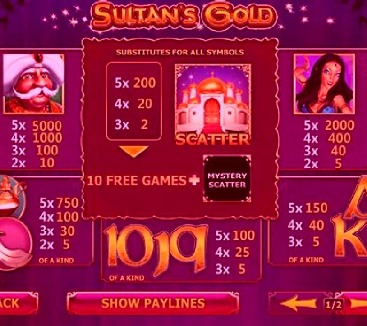 Sultan s Gold slot game