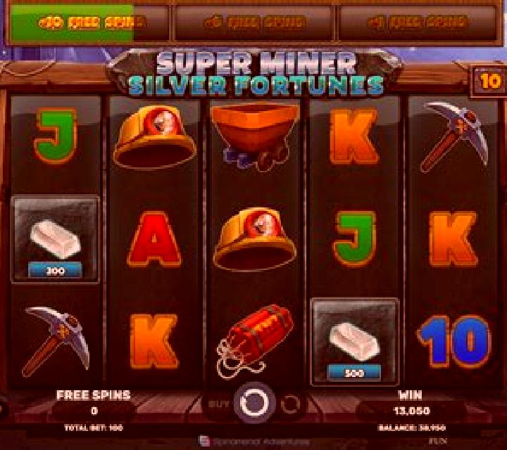 Super Miner Silver Fortunes slot machine