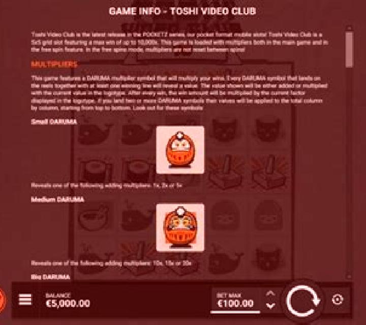 Toshi Video Club slot machine