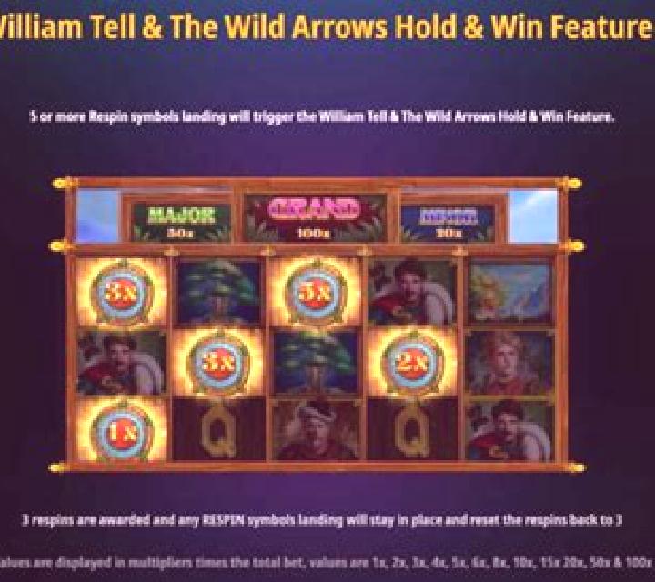 William Tell and The Wild Arrows Hold and Win slot game