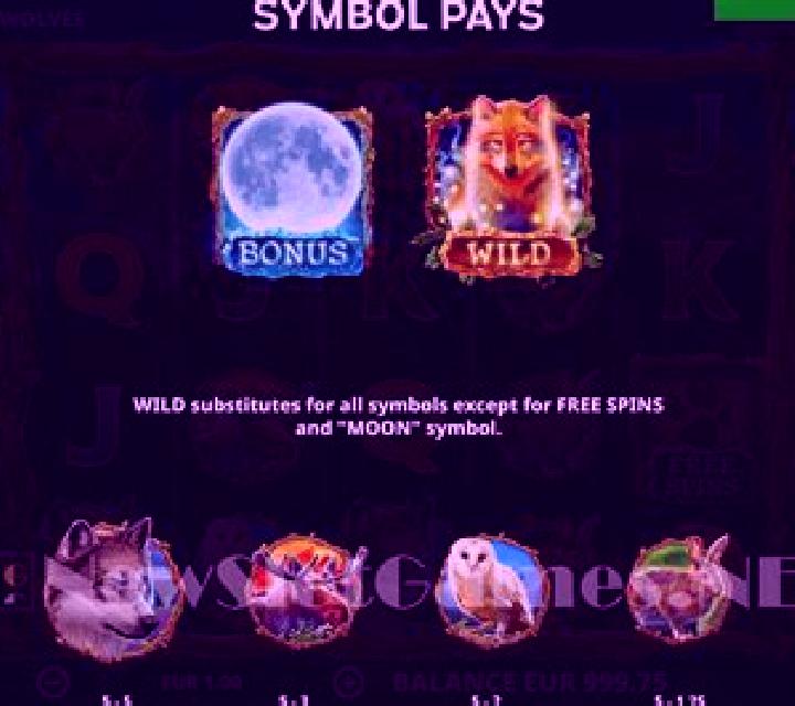Wolves slot game