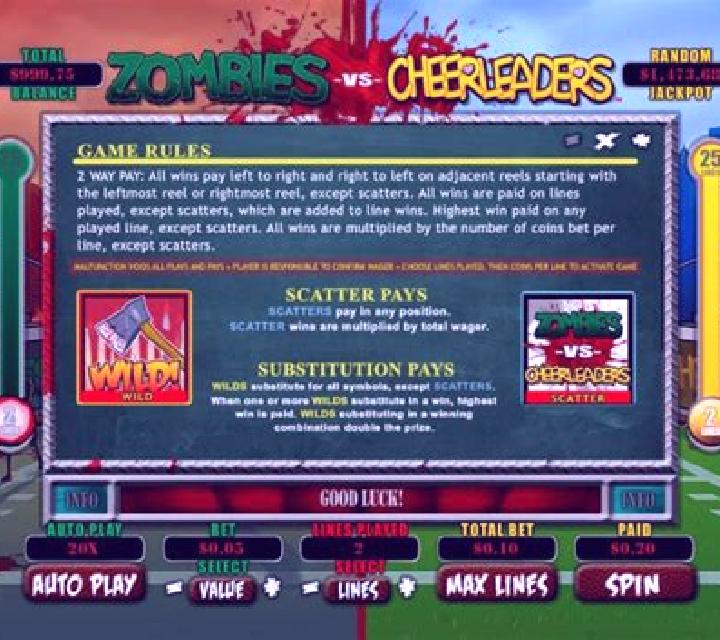 Zombies vs Cheerleaders slot machine