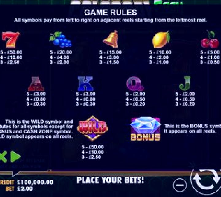 Zone slot game